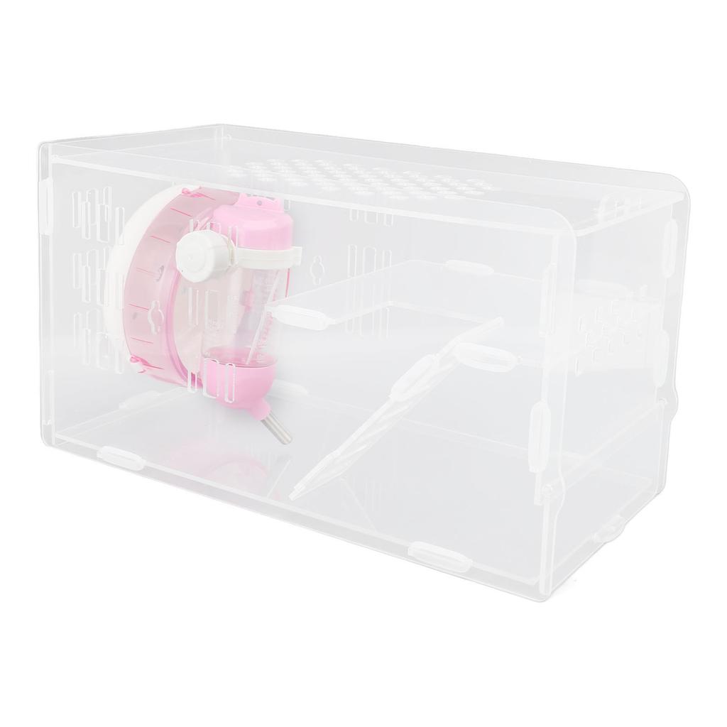 Маленький домик для хомяка, акриловый, прозрачный, бесшумные колеса, экономящий место, портативный, многофункциональный