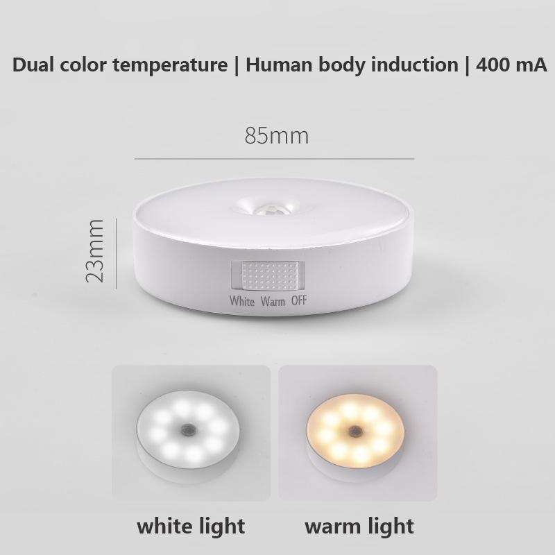 Motion Sensor LED Light USB Nightlights Chargeable Lamp for Kitchen Bedroom Stairs Hallway Cabinet Closet Wardrobe Night Lights ADM