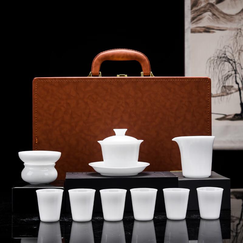 Ice Jade White Porcelain Kung Fu Tea Set