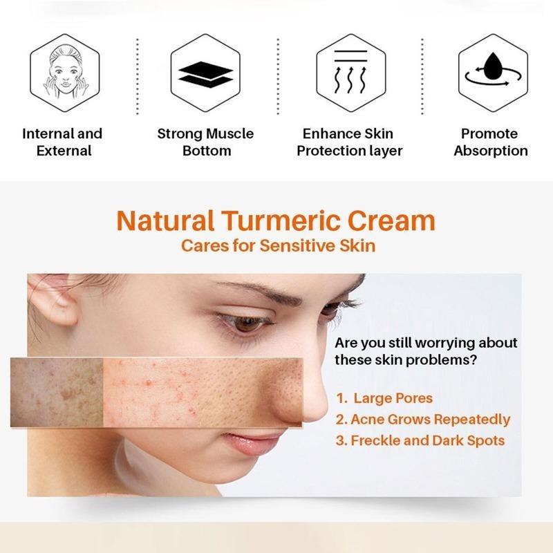 Крем для лица с травами куркумы, восстанавливающий шрам от прыщей, увлажняющий крем для темных пятен, отбеливающий, осветляющий, против прыщей, уход за кожей