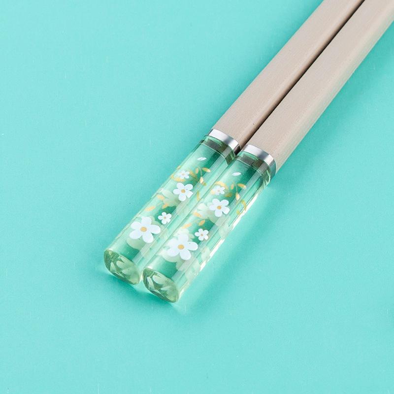 5 Pairs High Temperature Resistant Non-slip Japanese Sakura Chopsticks Household Reusable for Sushi Hashi Food Sticks Tableware