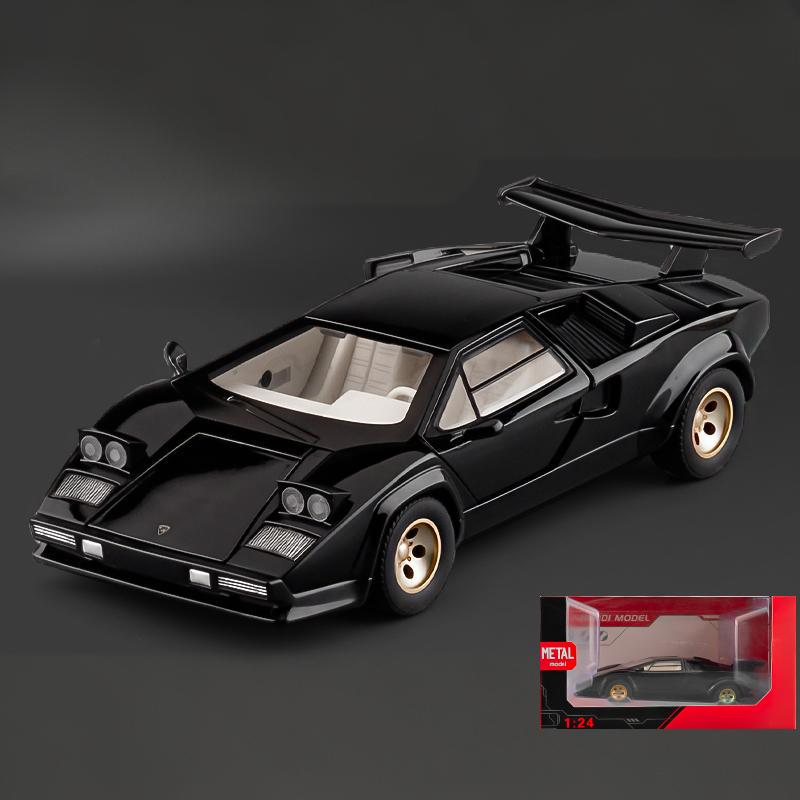 1:24 Lamborghini Countach LP500S Sideswipe Supercar Toy Car Model Sound And Light Children's Toy Collectibles Birthday Gift Toy