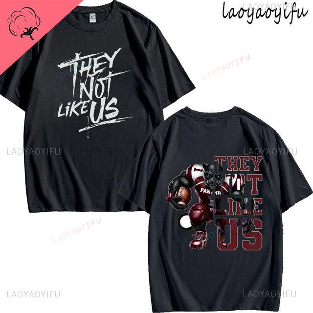 Футболка с принтом 'They Not Like Us' Мужская Женская Мода 100% Хлопок Короткий Рукав Круглый Вырез Дышащая Футболка Летние Повседневные Топы