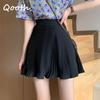 Винтажная милая короткая плиссированная юбка для девочек, мини-юбка феи с эластичной резинкой на талии в консервативном стиле на весну и лето QT2161