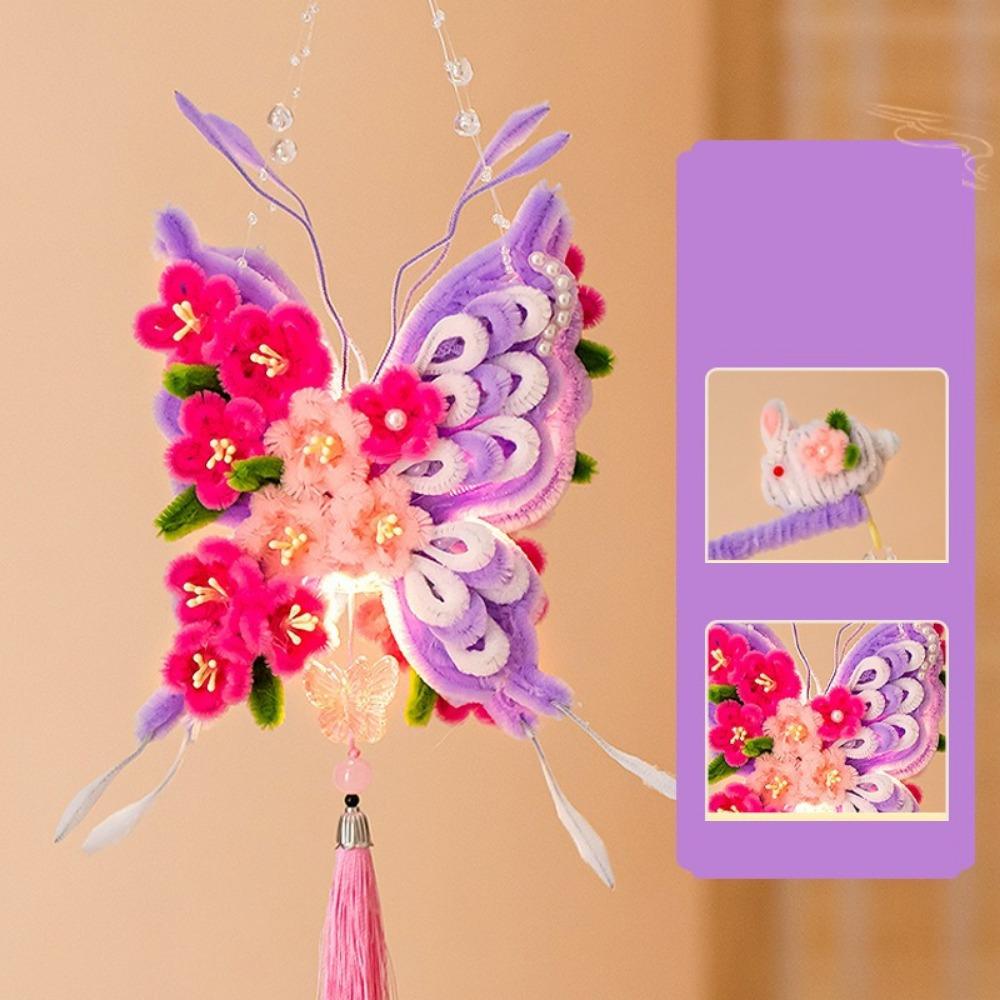 DIY Material Kit Twisted Stick Butterfly Lantern Handmade Butterfly Flower Lantern Hanfu Props