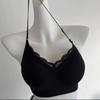 Summer Seamless Lace Backless Camisole Bra for Women - Gathering, Thin Straps, U-Back Design.