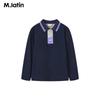 M.Latin Boys' Spliced Mesh Long Sleeve Polo T-Shirt
