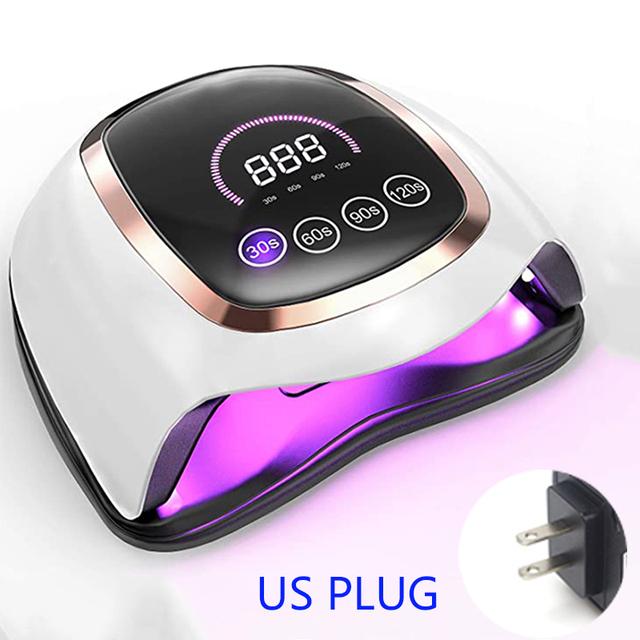 УФ-светодиодная лампа для сушки ногтей, маникюрная лампа для ногтей, 4 режима с ЖК-дисплеем с датчиком движения, сенсорный переключатель, отверждение полигель-лака для ногтей