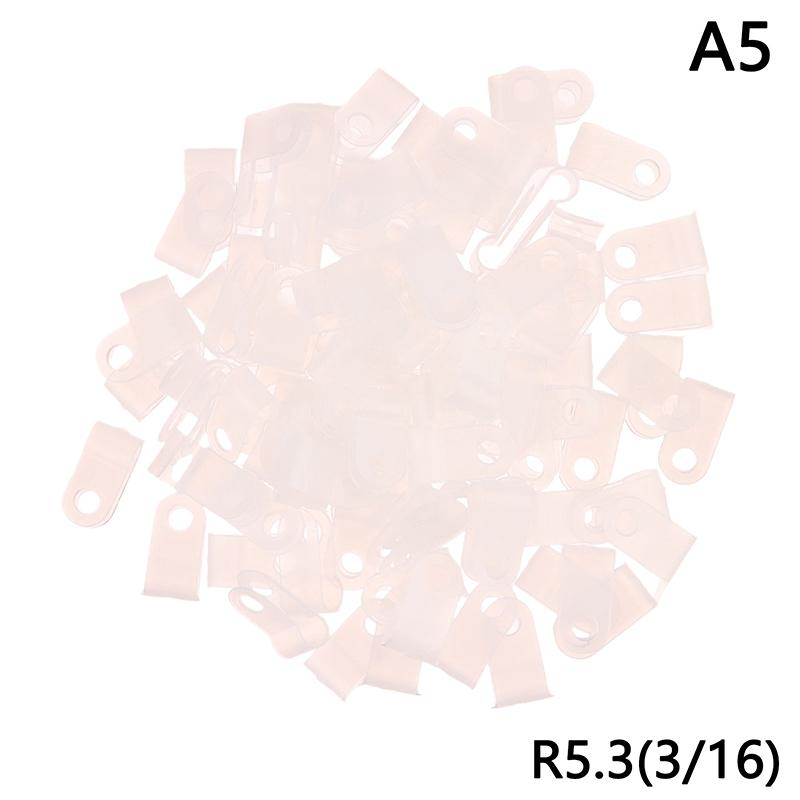 100Pcs/Pack U-Type R-Type Nylon Clamp Cable Clips Plastic Hose Fasteners Mount Fix Hardware Electrical Fitting Wire Management