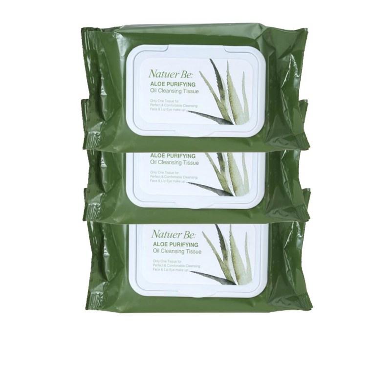 Nature B Aloe Purifying Oil Cleansing Tissues, 3 pcs, 60 sheets
