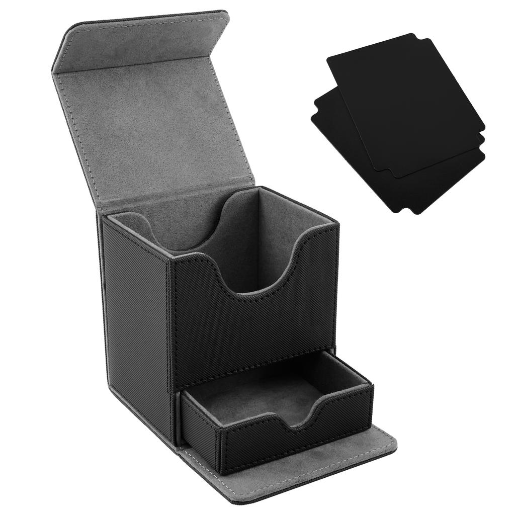 Коробка для хранения колоды карт, большая вместимость TCG MTG, прочный держатель для бейсбольных карт, настольные игры, коробка для колоды Magic Commander с лотком для игральных костей