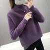 Half Turtleneck Solid Color Long Sleeve Pullover Sweater Mink Cashmere Sweater Thicken
