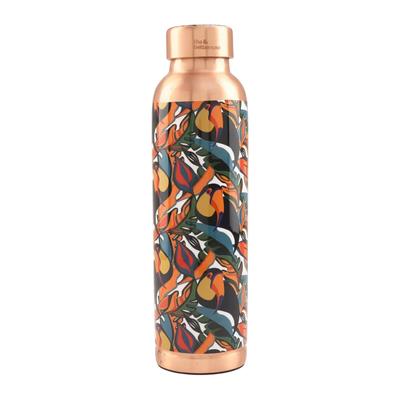 Медная бутылка с принтом Туканы (950 мл), Copper Water Bottle Toucan Touch,