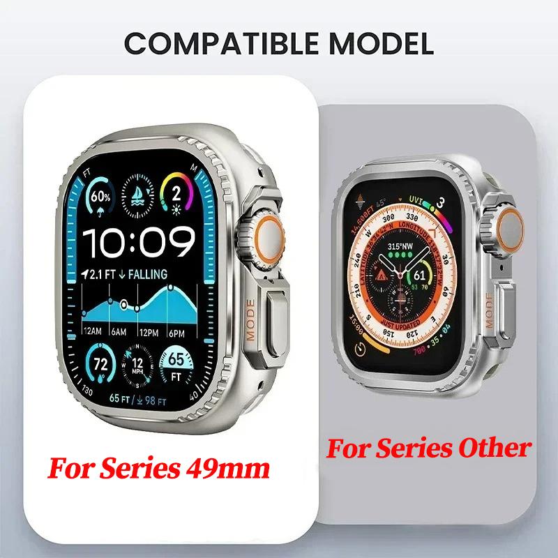 Металлический бампер-чехол для Apple Watch 45 мм 44 мм Защитная рамка-крышка для iWatch Серии 11 10 9 8 7 6 5 4 SE Превратить в Ultra 2 49 мм