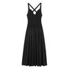 Spring New Women's Clothing French Suit Sexy Deep V Neck Sleeveless Long Patchwork Midi Skirt Vest Dress