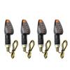 ELIFEPARTS Motorcycle Turn Signal LED Set of 4 12V Universal Motorcycle Turn Light Cool Amber Lamp Dustproof Energy Saving Indicator