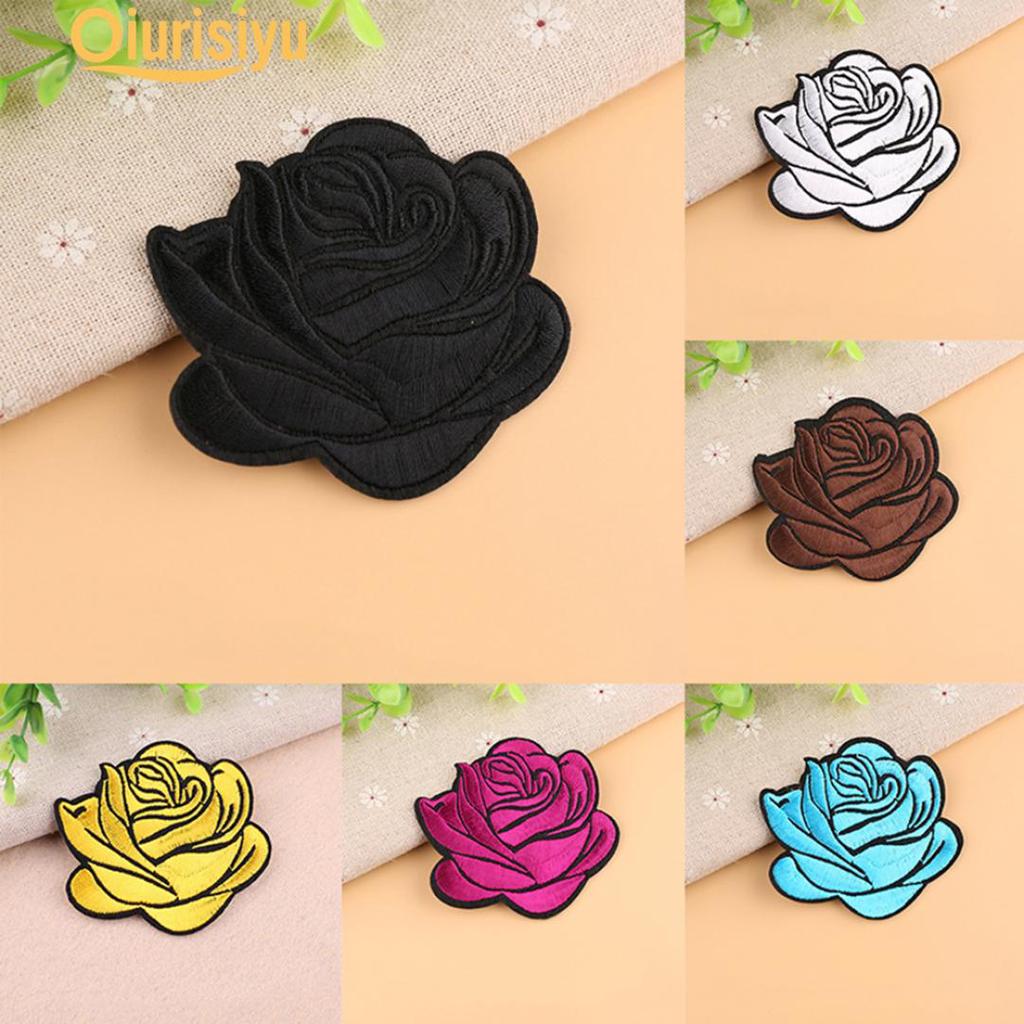 Rose Badge Iron On Patch Decoration Flower Hat Applique Accessory