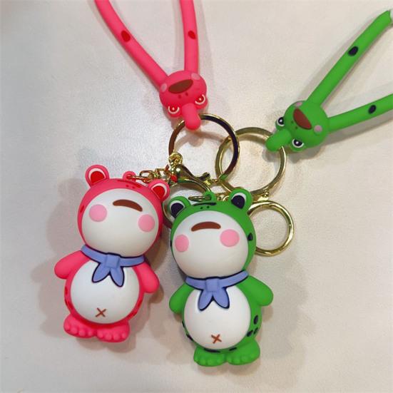 Adorable Frog Keychain Durable Stylish Cartoon Gift Eco-friendly Long Lifespan Cute Couple Pendant for Bags Adult Sex Wear