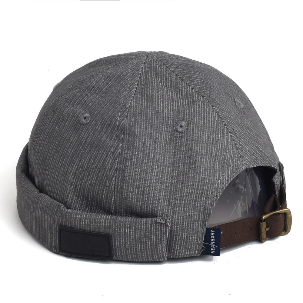 Solid Color Beanie Cap Adjustable Unisex Skullcaps Vintage Brimless Landlord Hat Men Women