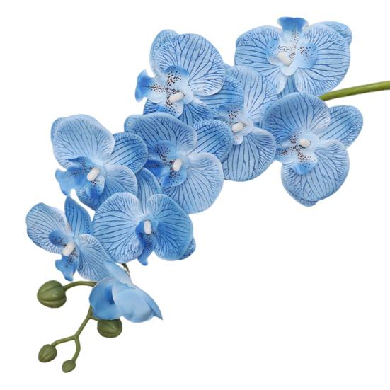 Искусственные цветы орхидеи на длинных стеблях, реалистичные орхидеи фаленопсис, не требующие ухода, бархатные лепестки, искусственный цветок, домашний декор