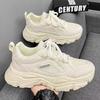 Men's shoes 2025 new niche thick-soled heightened breathable mesh trendy casual sports shoes little white shoes dad shoes men