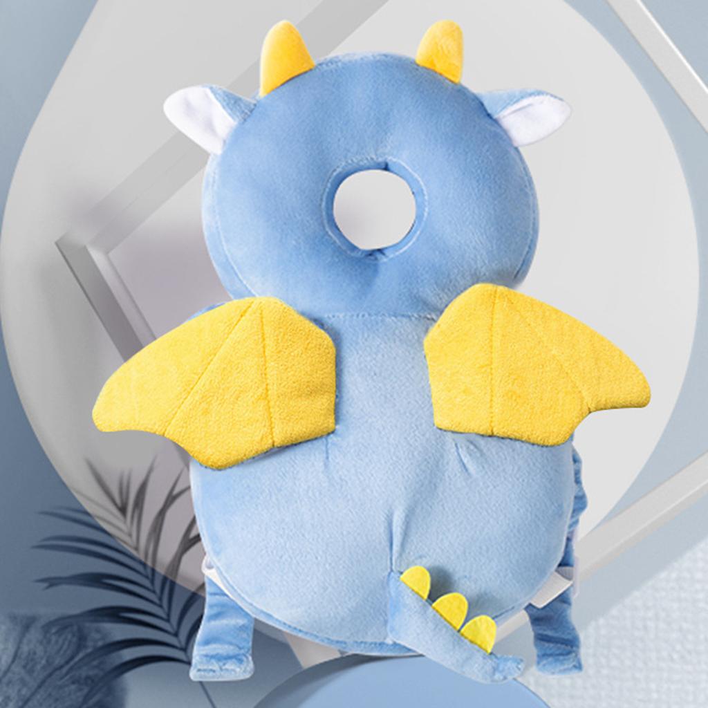 Детская подушка против столкновений Дышащая защита головы для детской ходунки Защита от падений Животное Плюшевая подушка Регулируемый ремешок Подушка для спины