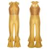 Kids Girls Movie Doll Sequins Jumpsuit Romper 70s 80s Retro Hippie Disco Dance Costume Halloween Carnival Party Cosplay Dress Up