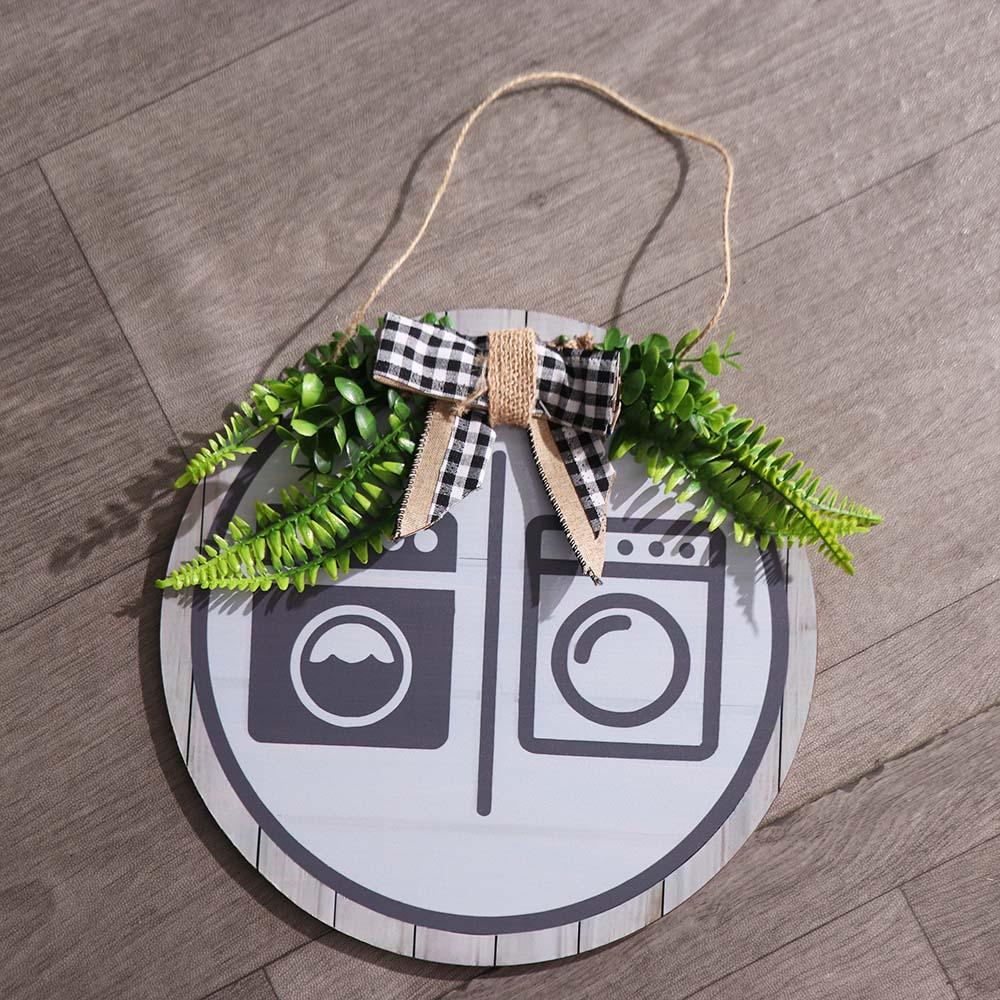 Round Wooden Toilet Sign Rustic Style Wall Hanging Signs Easy To Install Bathroom Sign Shower Room