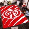 Red and White Logo Pattern Rug Non-slip rug suitable for living room and bedroom sofas.