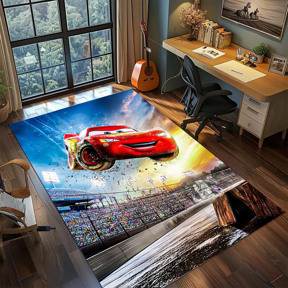 Коврик для трассы Молния МакКуин из мультфильма «Тачки» (Piston Cup), большой, нескользящий, моющийся, для игровой комнаты, спальни, домашнего декора