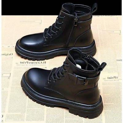 Настоящая мягкая кожа ботинки Мартин детские 2025 осень новые женские туфли весна и осень бархатные одинарные ботинки британские короткие ботинки осень и зима