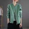 Women's Short   Jacket Women's Spring and Autumn Loose Zipper Cardigan Sweater Middle-aged  Casual Baseball Uniform