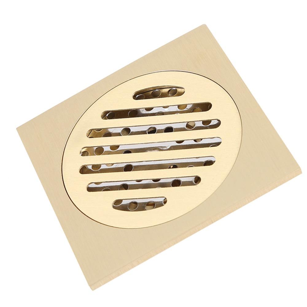 Square Shower Drain Grate Brass Bathroom Waste Grate Durable Shower Floor Drain Laundry Room