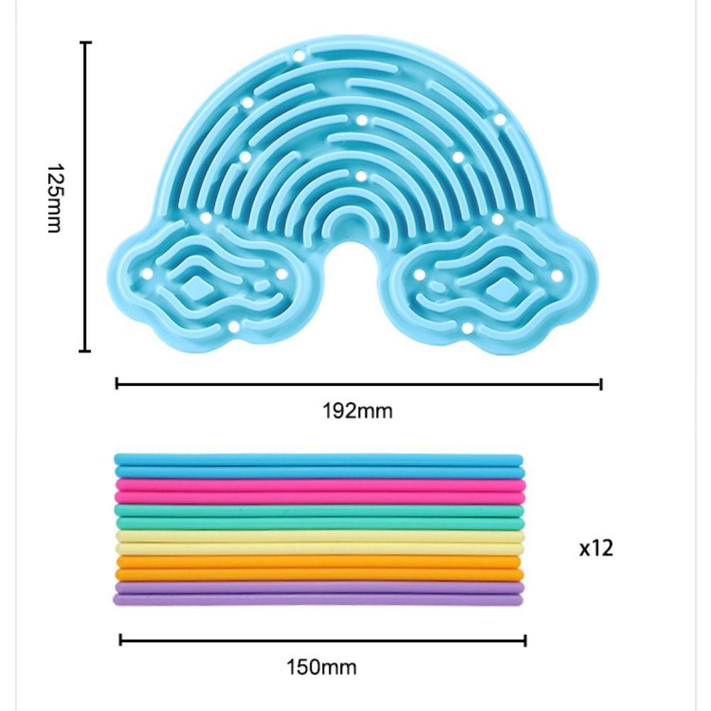 12 Strings Sensory Activity Board Silicone Rainbow Sensory Toys New Fidget Toy Kids Adults