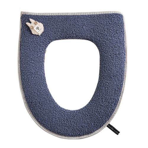 Подушка для сиденья унитаза Милый плюшевый бархатный чехол для сиденья унитаза на молнии Чехол для сиденья унитаза Стиральная машина Защитный чехол для унитаза Унитаз