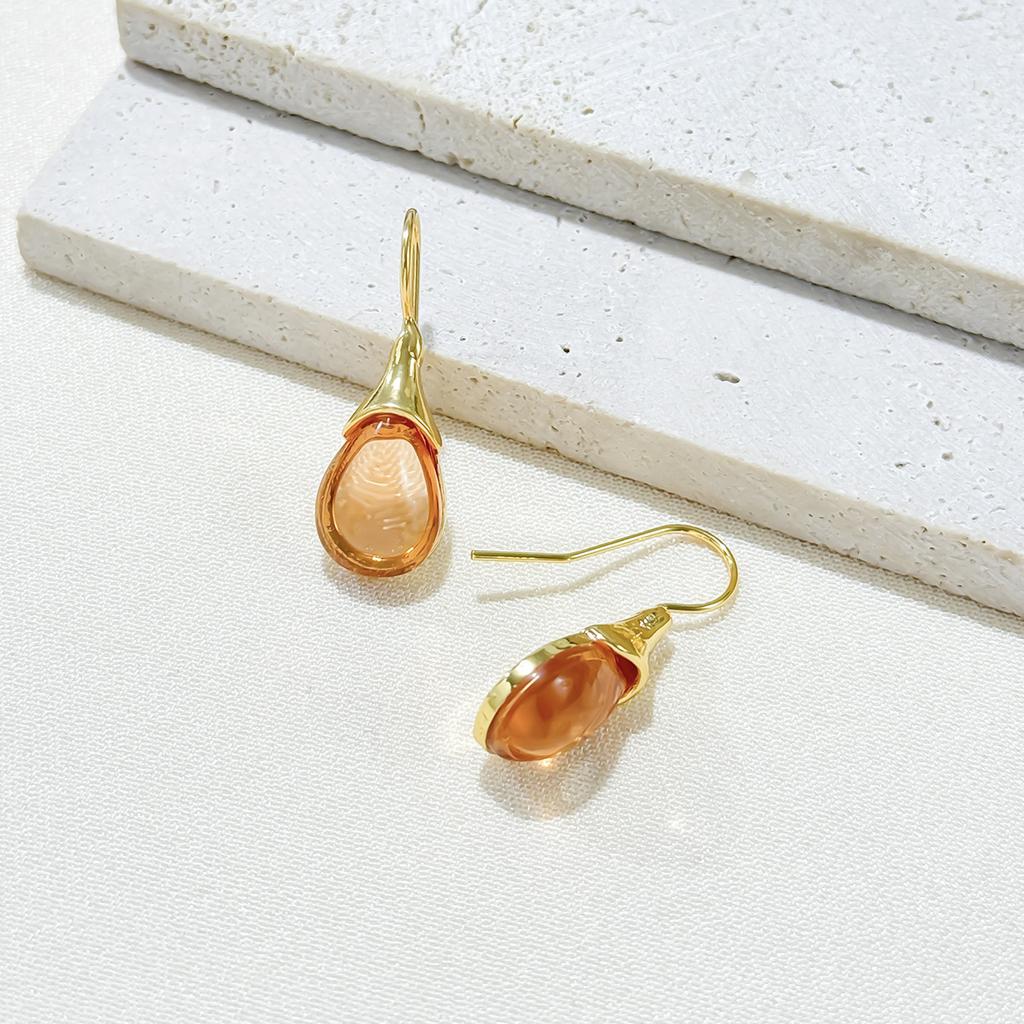 Серьги Longrui с инкрустацией из искусственного опала в форме капли воды, простые четырехцветные модные серьги с драгоценными камнями.