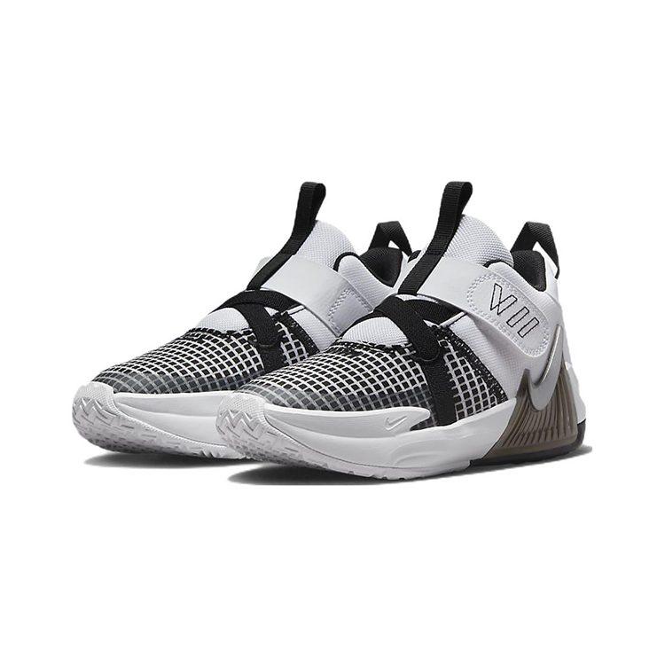 Nike Lebron 7 Witness James Cushioning Abrasion Resistant Low top Children's Basketball Shoes White Black DQ8647-100