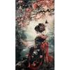Пейзаж павильона сакуры и японские женщины Сделай сам Полная алмазная декоративная живопись Алмазная мозаика Набор для вышивания крестом