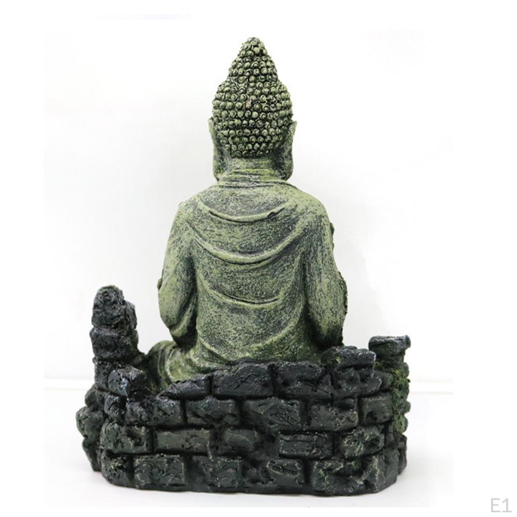 Декор среды обитания рептилий из смолы - архаичный Будда, укрытие черепах, пещерный аквариум, орнамент для аквариума