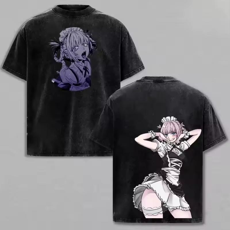 2026 Summer Oversized Streetwear Casual T shirt With Vintage Anime Pattern of Nazuna Nanakusa, Call of The Night T shirt