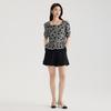 Pure cotton temperament floral age reducing short-sleeved shirt for women in 2026 summer, high-end and slim waist cinching top