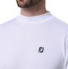 FootJoy Men's Short Sleeve Mock Neck Shirt with Sleeve Logo, White, Size M (FJ-S24-S05, 81805-M)