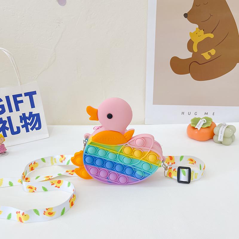 Детская милая милая сумка-мессенджер с уткой, пионер пресса для борьбы с крысами, музыкальная силиконовая сумка с щипком, сумка для мелочи для девочки, малыша, ребенка