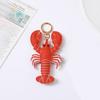 Cute Pu Crab Keychain Summer Bag Charm Multi-color Pu Leather Lobster Pendant  Bag Ornament