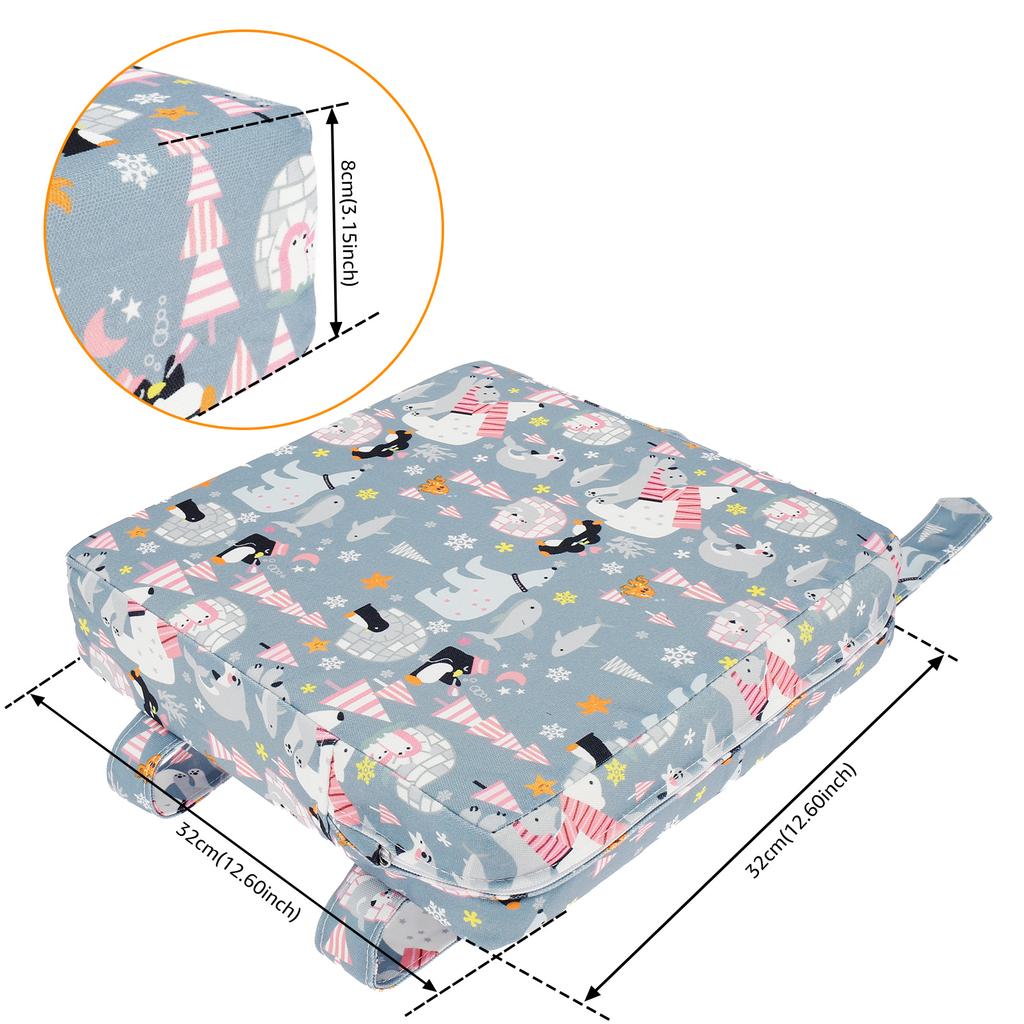 Non Slip Kids Booster Seat Child Dining Table Booster Seat with Adjustable Safety Belt & Fastening Strap Cartoon Booster Cushion