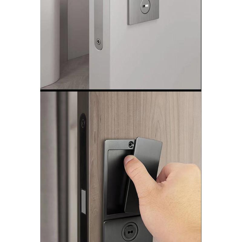 Новый стиль безручечный плоский замок современная спальня магнитная утопленная дверная ручка бесшумный Push And Pull невидимый раздвижной дверной замок