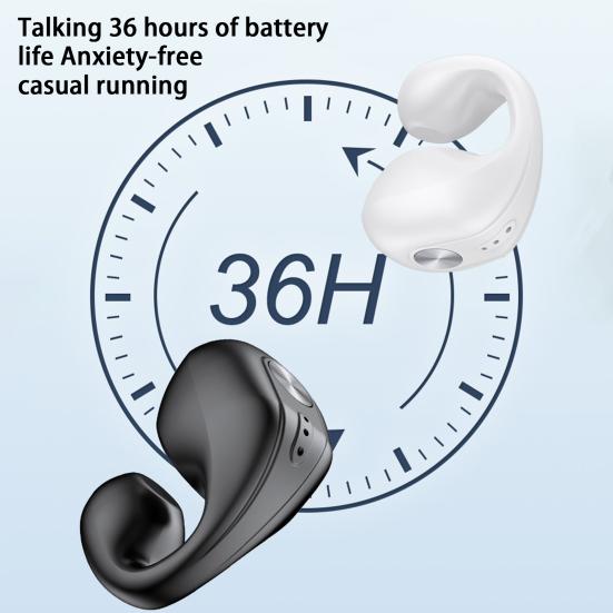 Wireless Earphone IPX7 Connection Noise Reduction Waterproof Rapid Touch Control Ear Clip Type