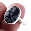 Natural Snowflake Obsidian Gemstone Handmade 925 Sterling Silver Ring S.10 Z4N39