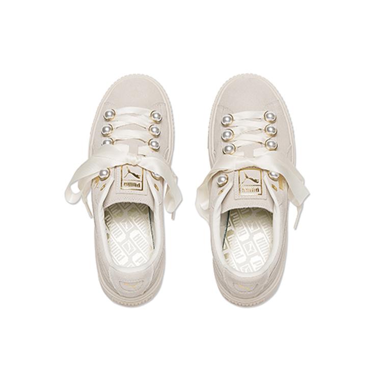 PUMA Suede Platform Bling Beige Womens 366688-02