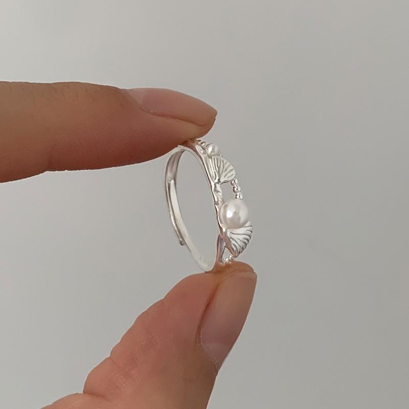 Уникальное геометрическое кольцо с жемчугом любви для женщин Высококачественная медь Регулируемый дизайн Стильные цвета для каждого случая